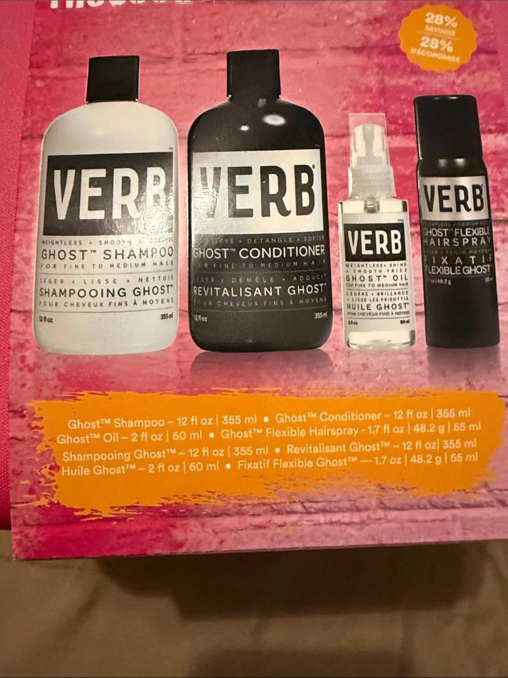 UnisexVERB Haircare Ghost Icons Kit - Pink bag NWT